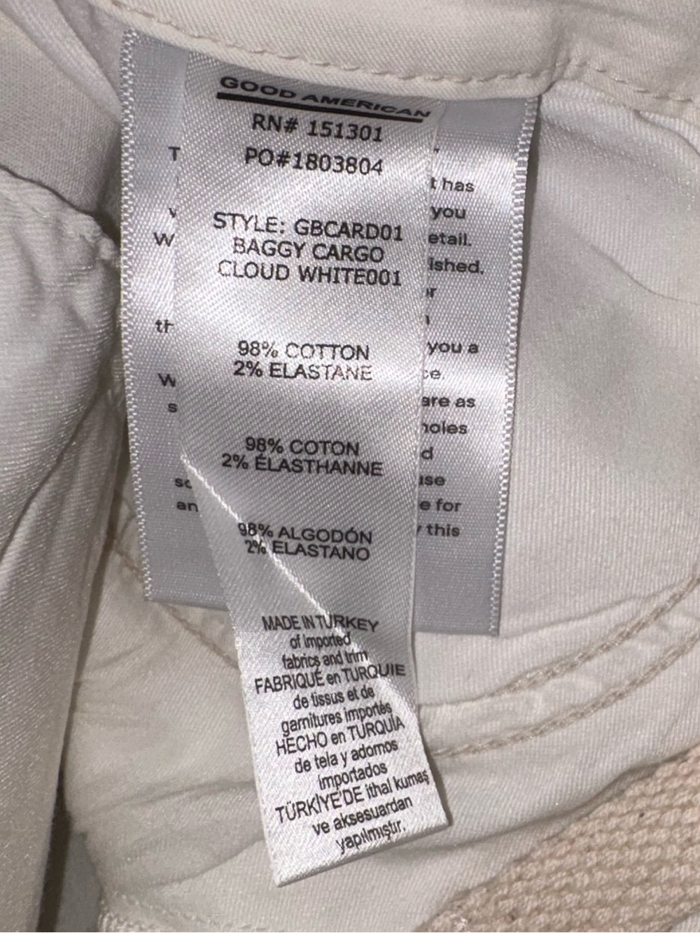 NWT Good American White Baggy Cargo Pants - Picture 11 of 13